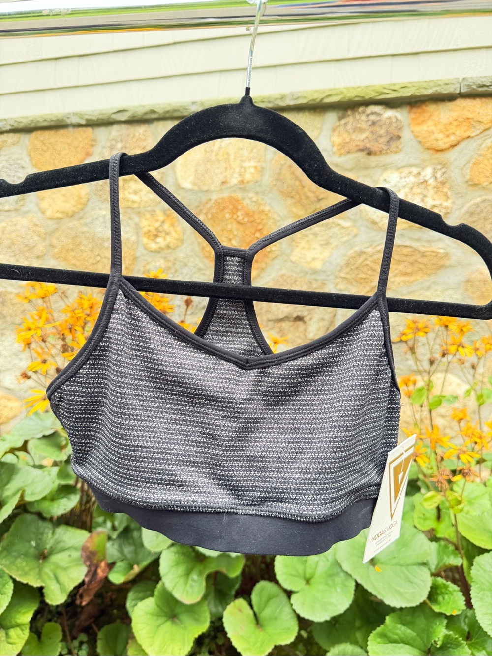 AUREUM Heathered Gray Seamless Racerback Sports Bra